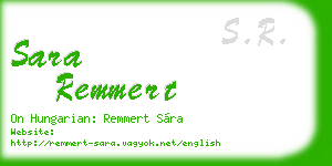 sara remmert business card
